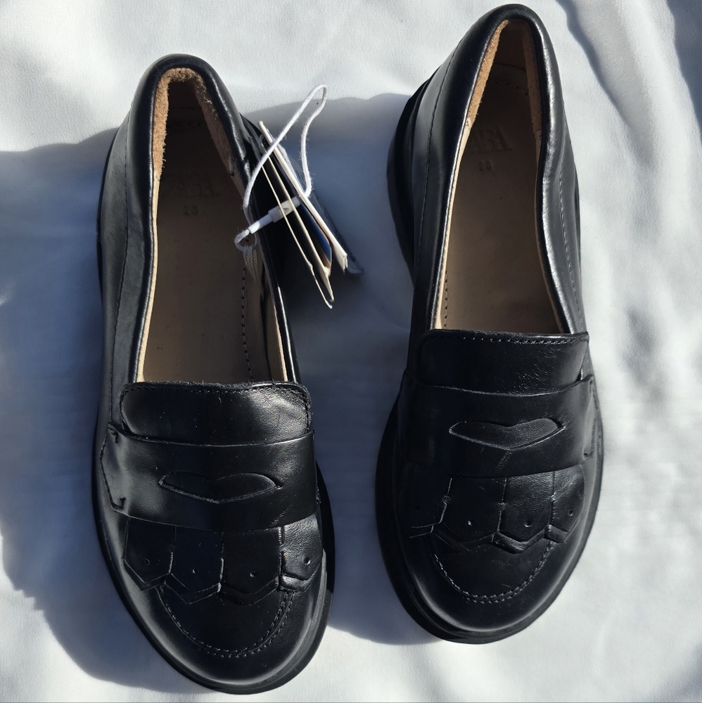 Zara Kids Black Moccasins